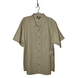 STILLWATER SUPPLY CO. NEW $60 Slub Button Down Cotton Shirt‎ Olive Men's XL
